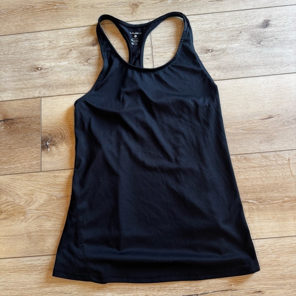 Layer 8 Women's Black Racerback Tank Top, S. - Picture 2 of 8